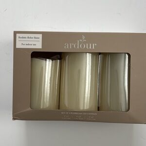Arden Flameless Flickering LED Pillar Candle Set of 3